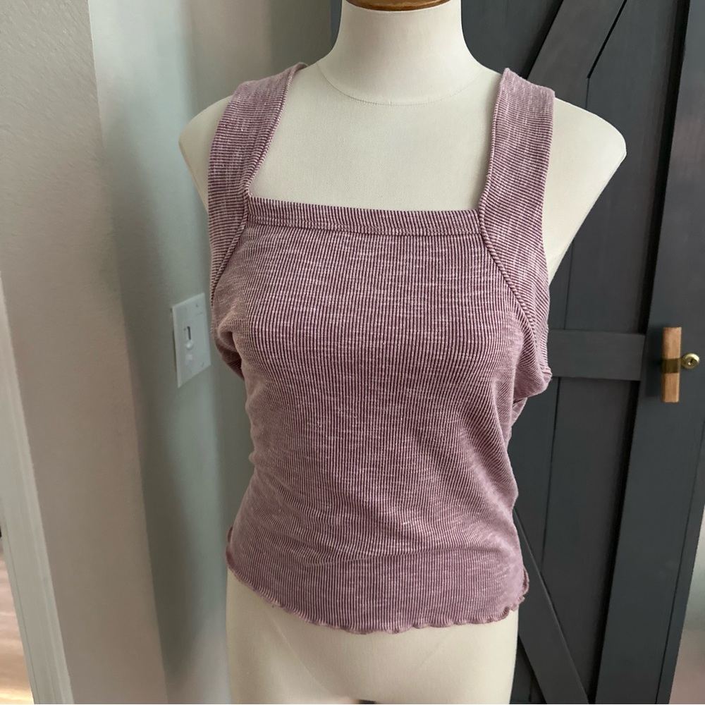 NEW Buckle Heathered Mauve Fitted Sleeveless Tank Top. Size Large